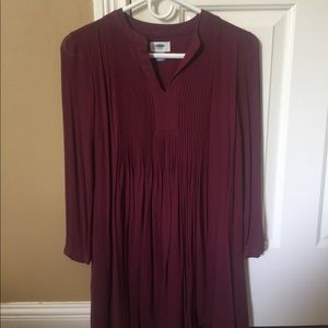 plum colored mid sleeve dress